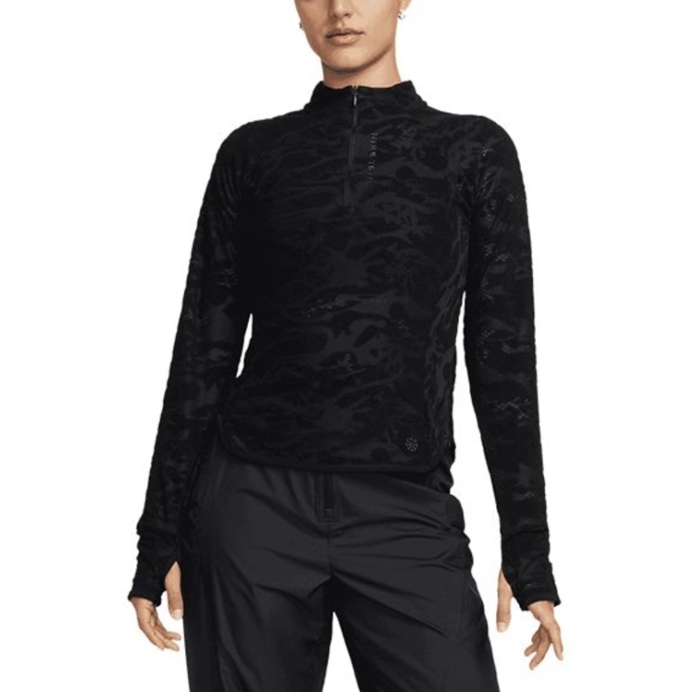 Nike Trail Dri Fit Running Mid Layer Top Black Women's XL New With Tags